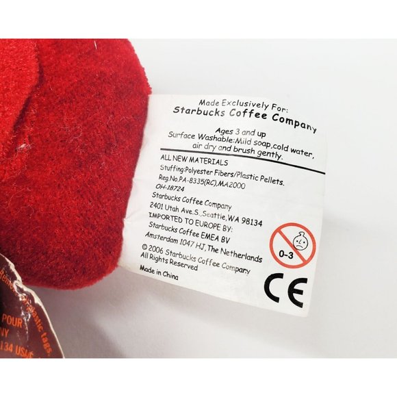 Starbucks Halloween Pals Vampire Devil Cyclops Red Velvet Plush 9" W/ Tag 2006 - Picture 4 of 7